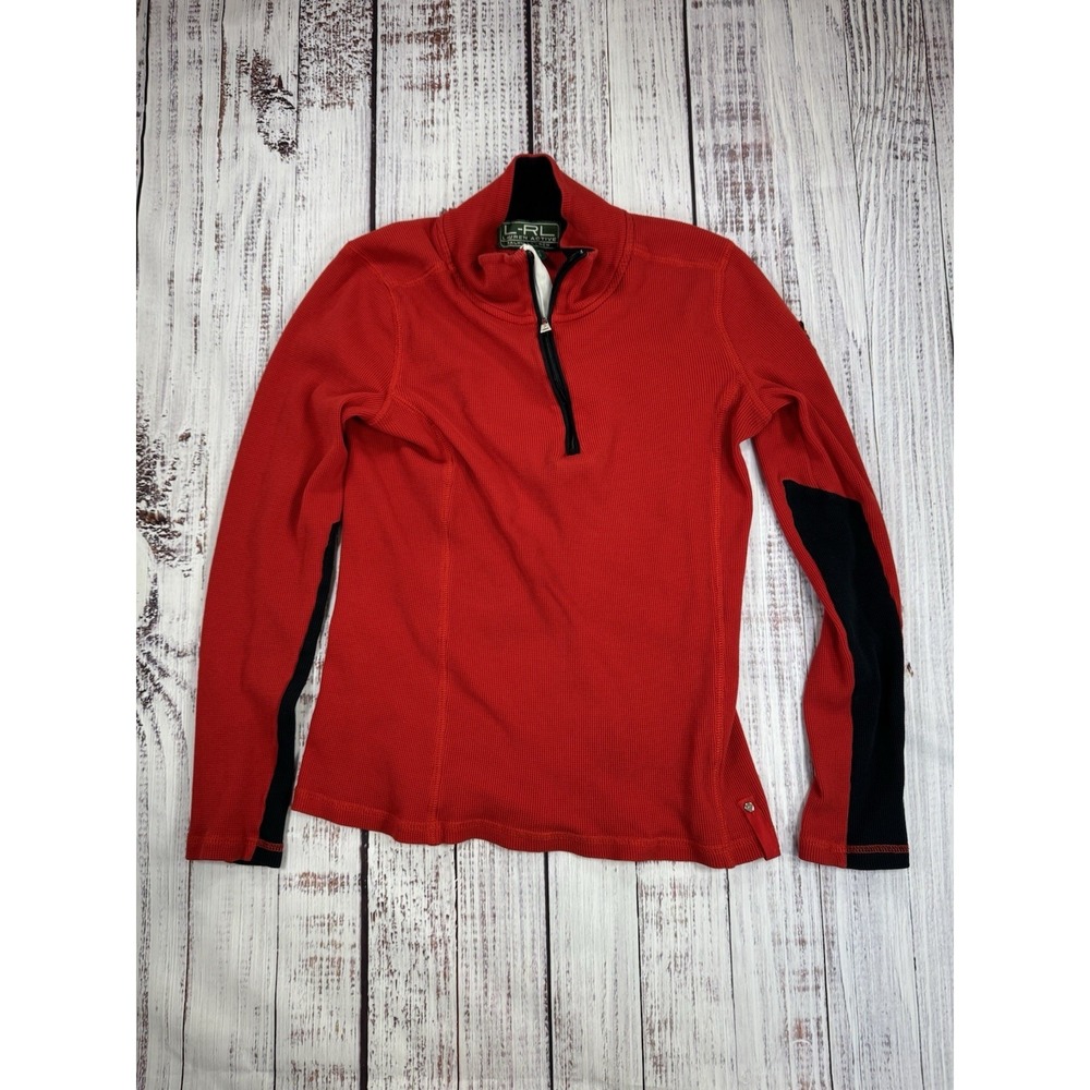 Ralph Lauren Women L-RL Active Red Block Sweater Zipper Women's Size M - Picture 2 of 16